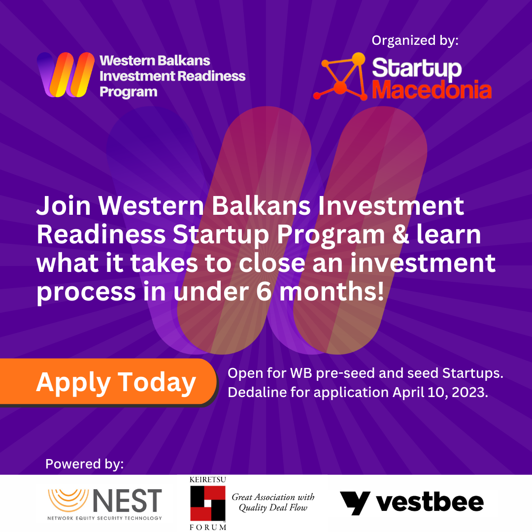 Program spremnosti za investicije za startape sa Zapadnog Balkana