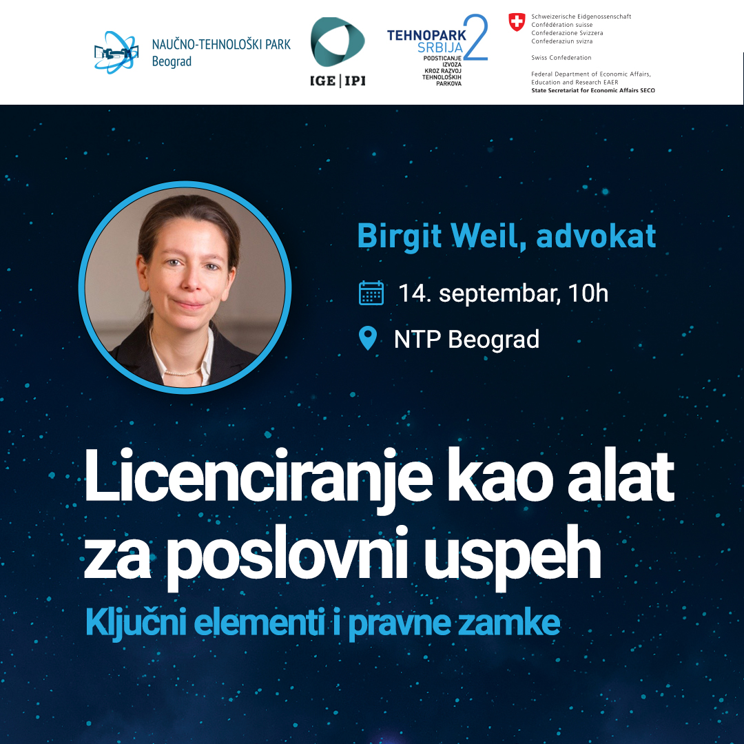Licenciranje kao alat za poslovni uspeh – Predavanje Birgit Weil o pravnom okviru intelektualne svojine
